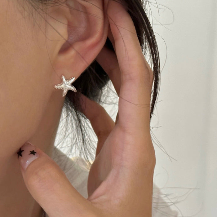 925 Sterling Silver Starfish Stud Earrings
