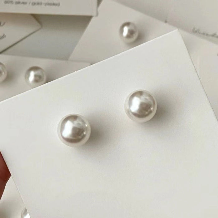 925 Sterling Silver Pearl Stud Earrings