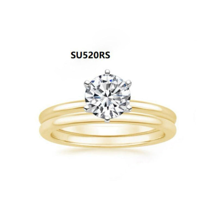 925 Sterling Silver Stackable 1-Carat Moissanite Wedding Ring