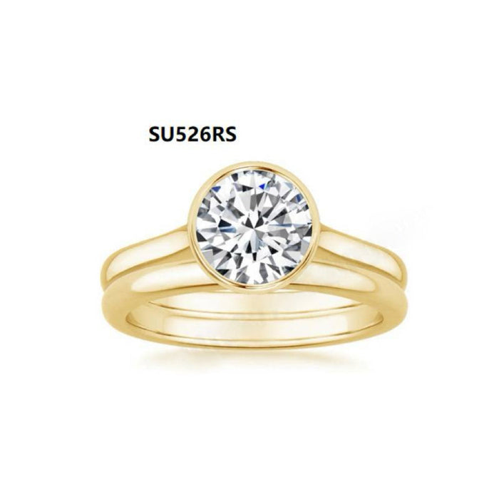 925 Sterling Silver Stackable 1-Carat Moissanite Wedding Ring