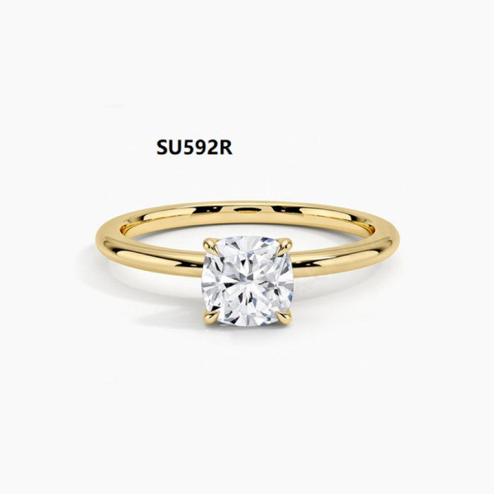 925 Sterling Silver Wedding Ring Set with D-Color 1-Carat Moissanite