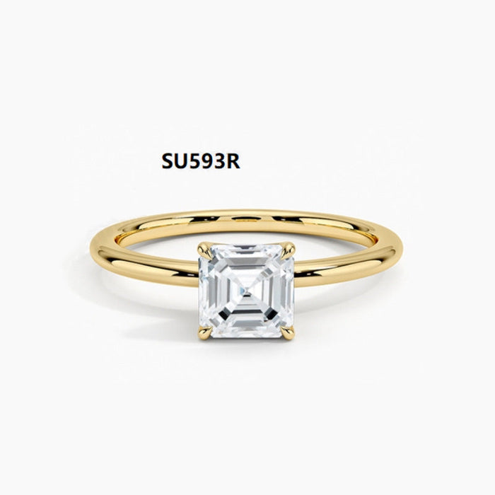 925 Sterling Silver Wedding Ring Set with D-Color 1-Carat Moissanite