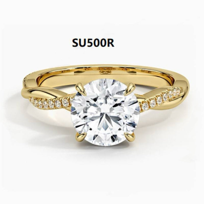 High-End 925 Sterling Silver Wedding Ring with D-Color 1-Carat Moissanite