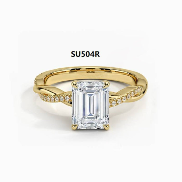 High-End 925 Sterling Silver Wedding Ring with D-Color 1-Carat Moissanite
