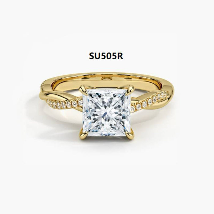 High-End 925 Sterling Silver Wedding Ring with D-Color 1-Carat Moissanite