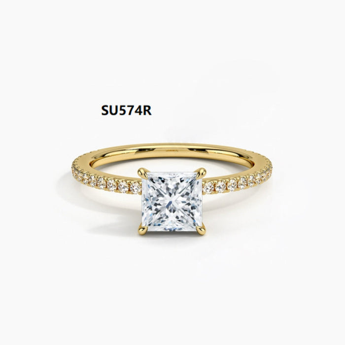 925 Sterling Silver 1-Carat Heart-Shaped Moissanite Wedding Ring