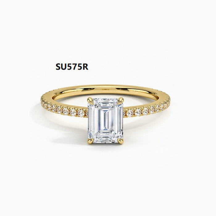 925 Sterling Silver 1-Carat Heart-Shaped Moissanite Wedding Ring