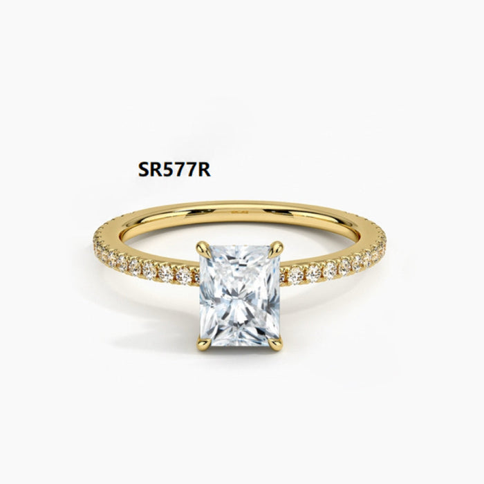 925 Sterling Silver 1-Carat Heart-Shaped Moissanite Wedding Ring