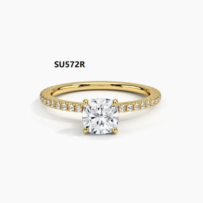 925 Sterling Silver 1-Carat Heart-Shaped Moissanite Wedding Ring