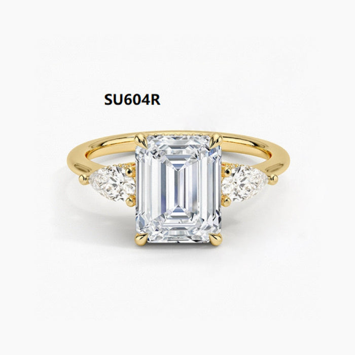 925 Sterling Silver 1-Carat Wedding Ring Set with Moissanite