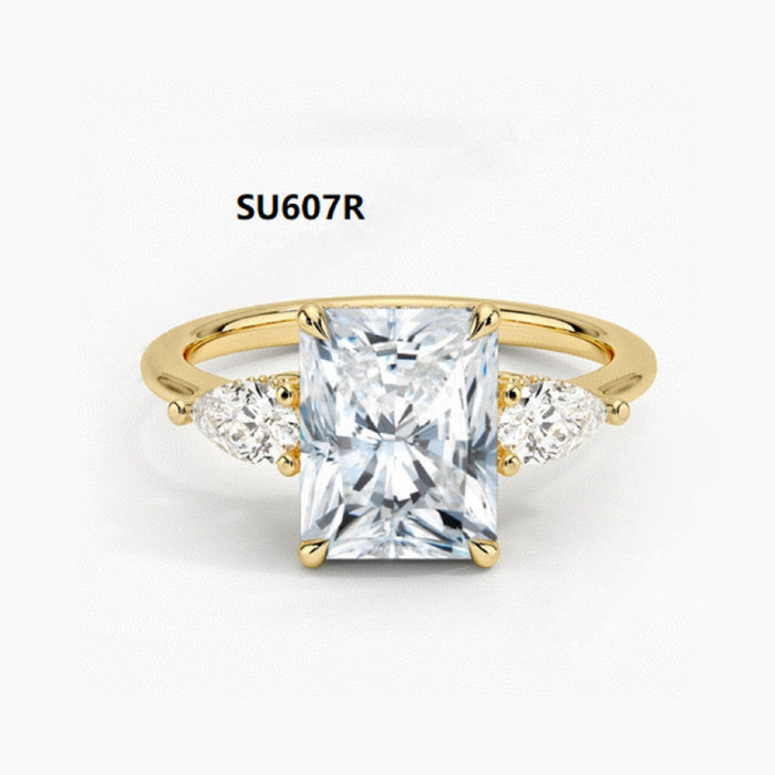 925 Sterling Silver 1-Carat Wedding Ring Set with Moissanite