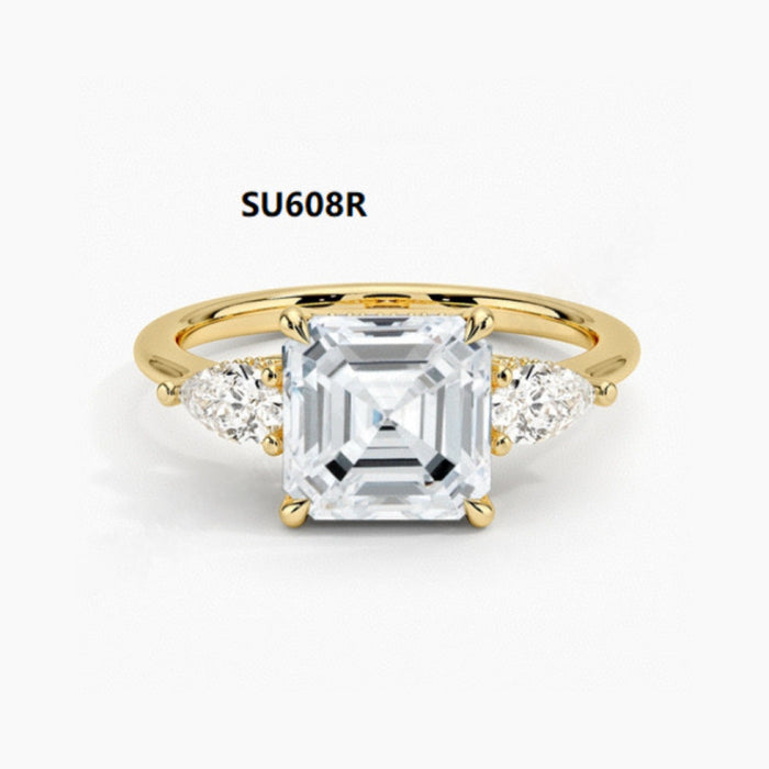 925 Sterling Silver 1-Carat Wedding Ring Set with Moissanite