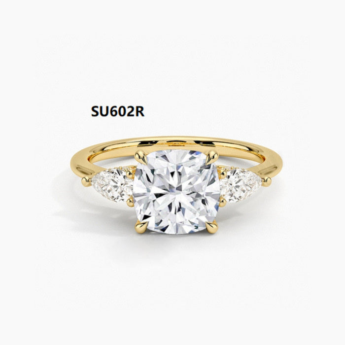 925 Sterling Silver 1-Carat Wedding Ring Set with Moissanite