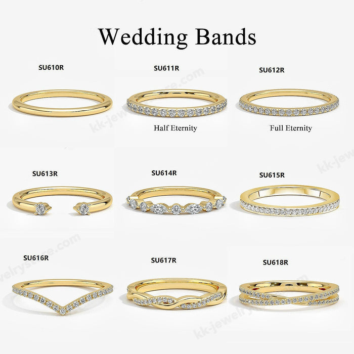 925 Sterling Silver Dainty Stackable Ring Set with Moissanite