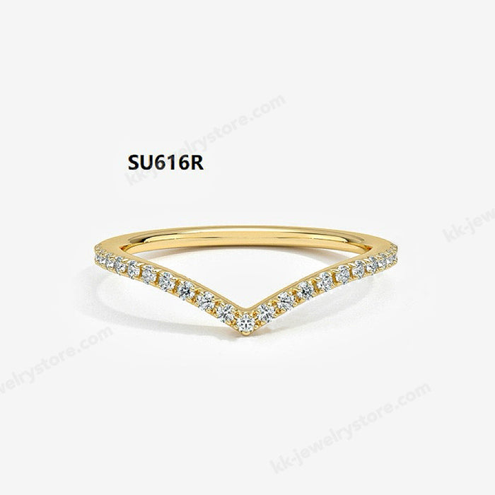 925 Sterling Silver Dainty Stackable Ring Set with Moissanite