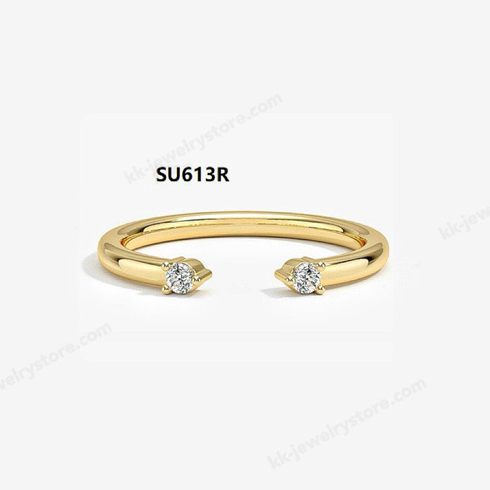 925 Sterling Silver Dainty Stackable Ring Set with Moissanite