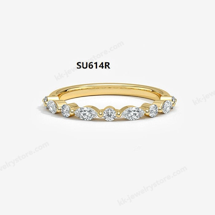 925 Sterling Silver Dainty Stackable Ring Set with Moissanite