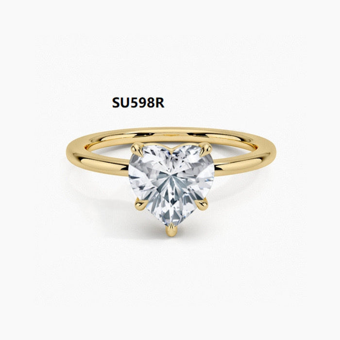 925 Sterling Silver Wedding Ring Set with D-Color 1-Carat Moissanite