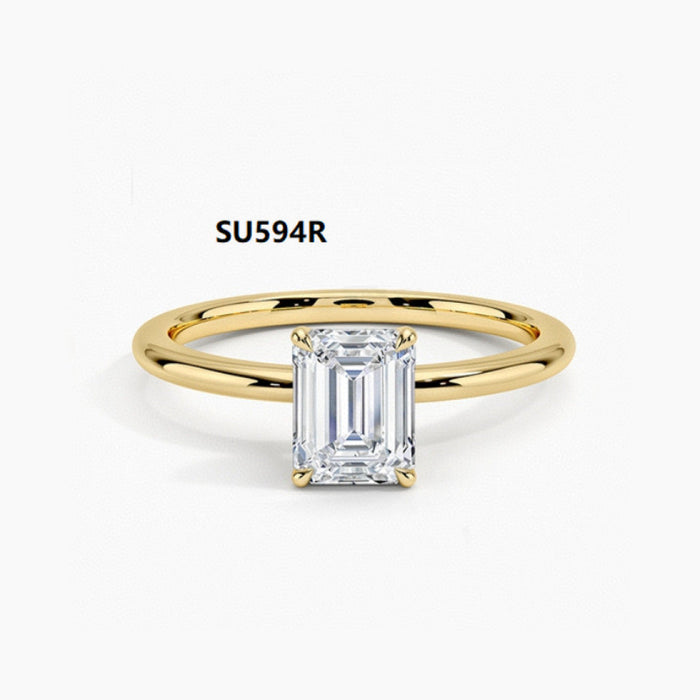 925 Sterling Silver Wedding Ring Set with D-Color 1-Carat Moissanite