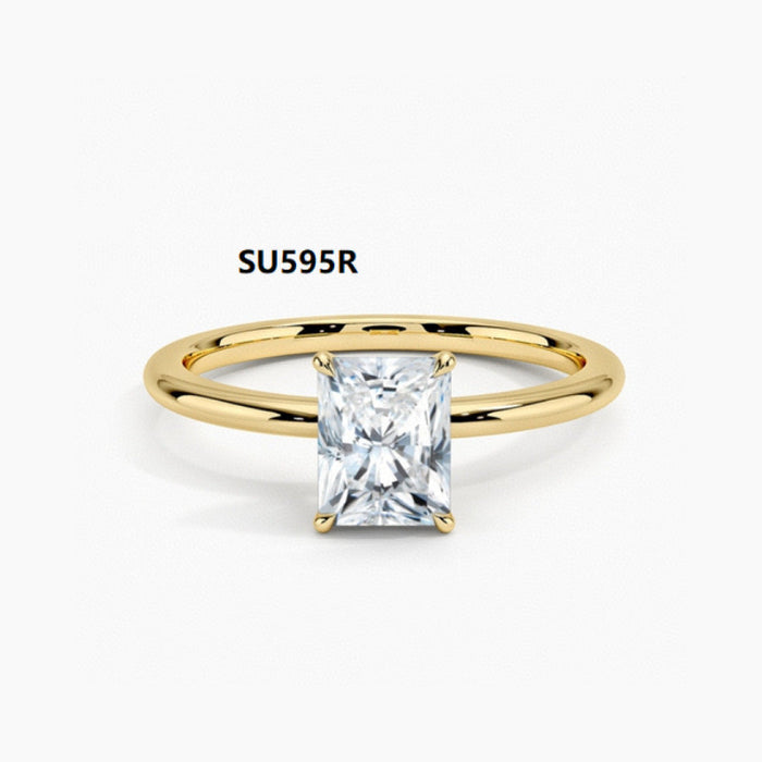 925 Sterling Silver Wedding Ring Set with D-Color 1-Carat Moissanite