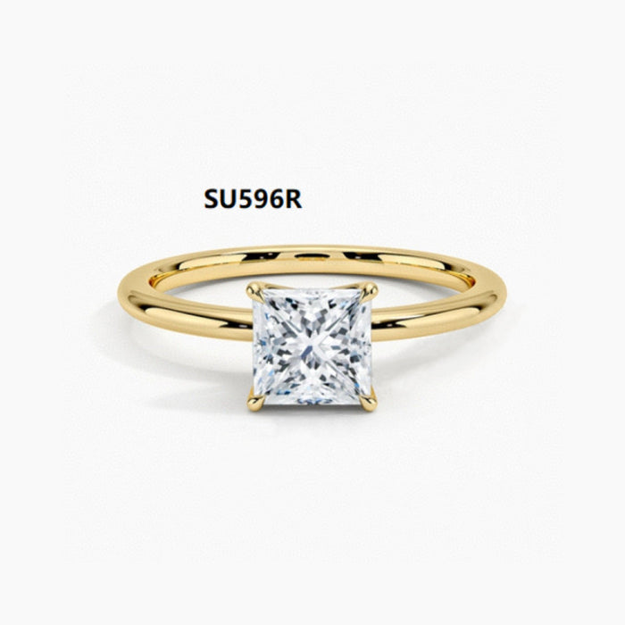 925 Sterling Silver Wedding Ring Set with D-Color 1-Carat Moissanite