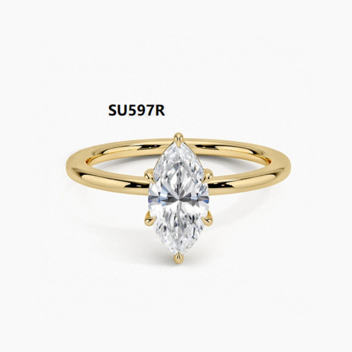 925 Sterling Silver Wedding Ring Set with D-Color 1-Carat Moissanite