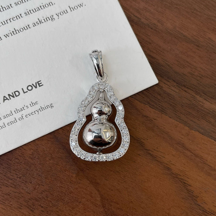 925 Sterling Silver Lucky Gourd Pendant Necklace