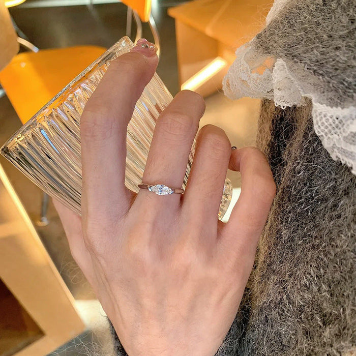 925 Sterling Silver Marquise Zircon Ring