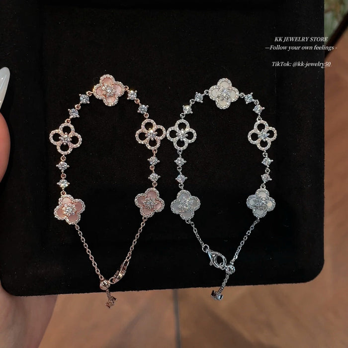 The texture is great! S925 Silver Fritillary Clover Bracelet