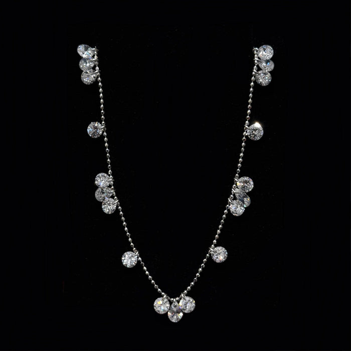 925 Silver Starry Sky High Carbon Diamond Tassel Necklace