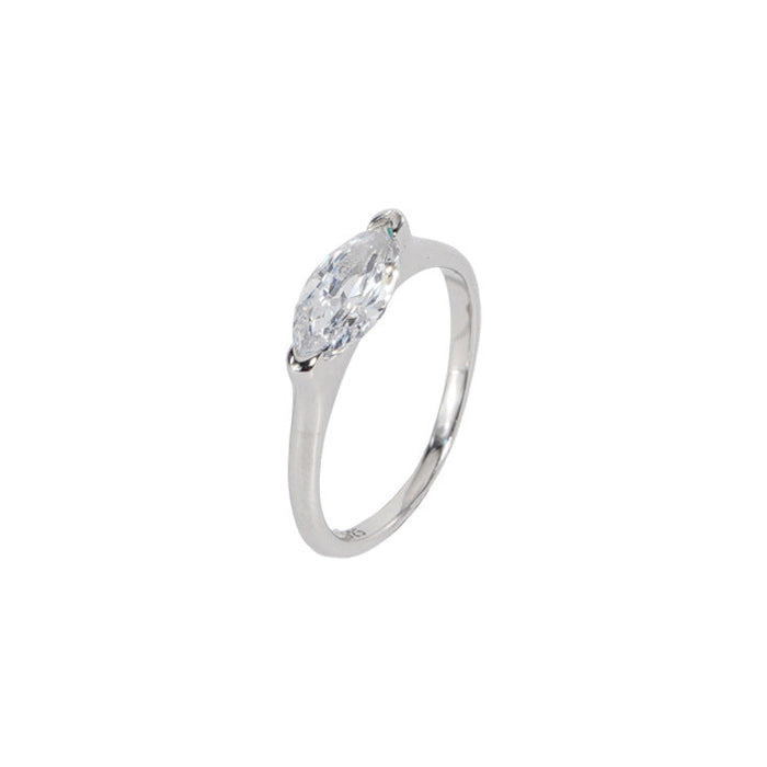 925 Sterling Silver Marquise Zircon Ring