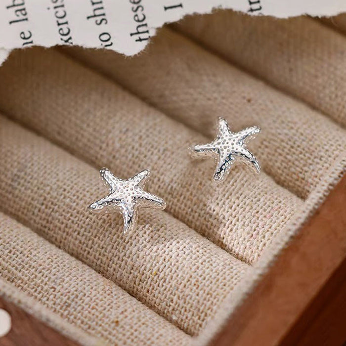 925 Sterling Silver Starfish Stud Earrings