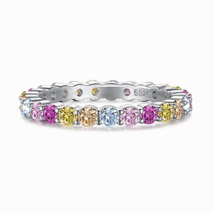 925 Sterling Silver Women's Rainbow Ring