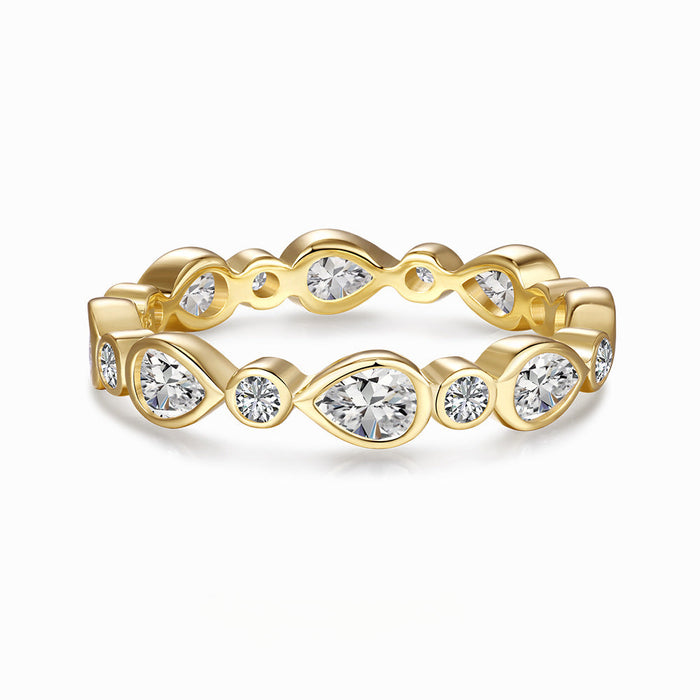 S925 Sterling Silver Water Drop Ring