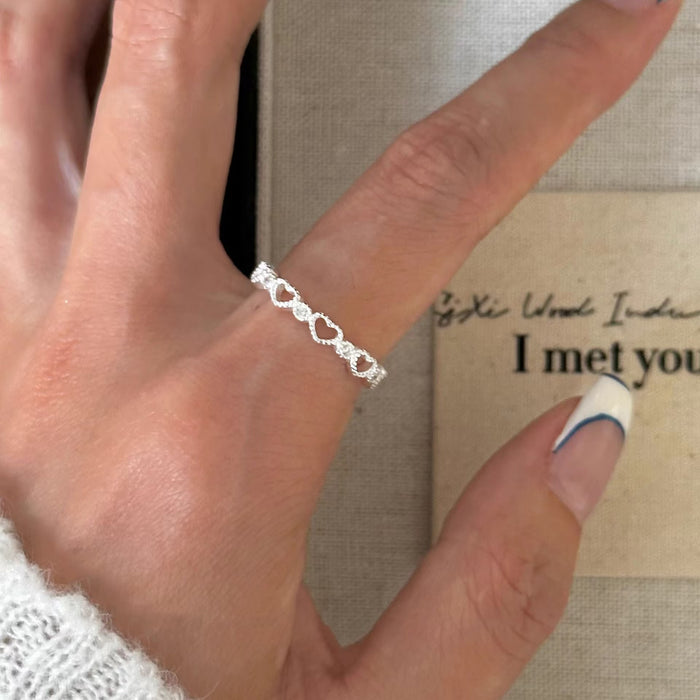 925 Silver Bow Pink Diamond Ring