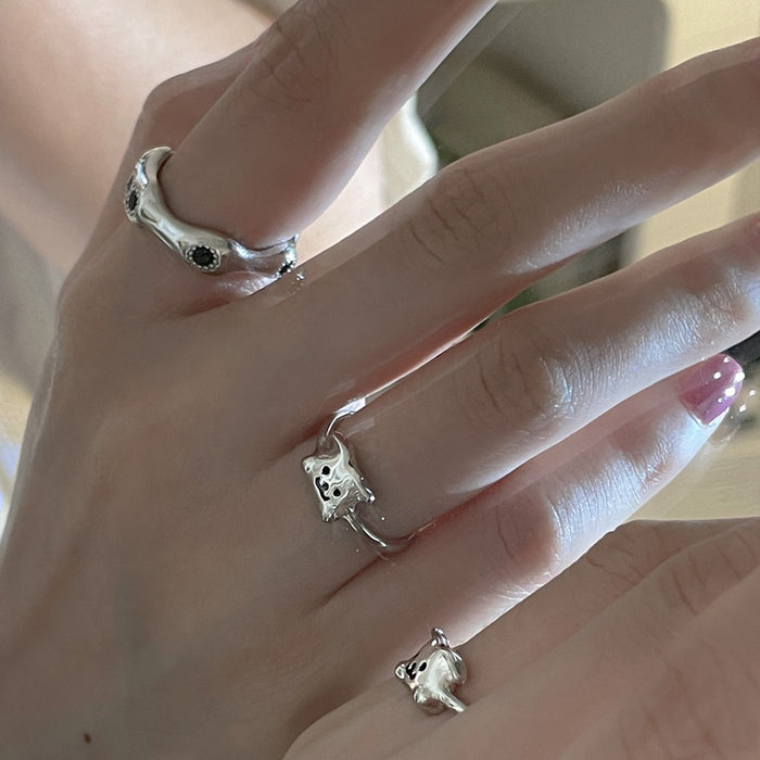 925 Silver Cartoon Puppy Ring