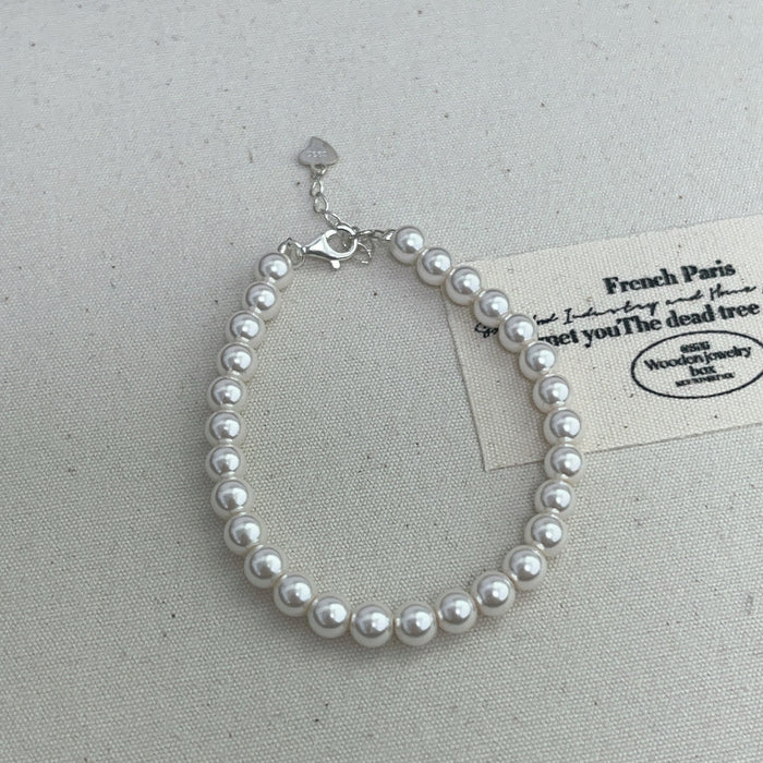 925 Silver Millet Bead Pearl Bracelet