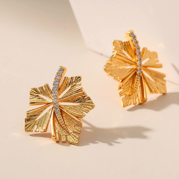 925 Silver Needle Atmospheric Maple Leaf Earrings