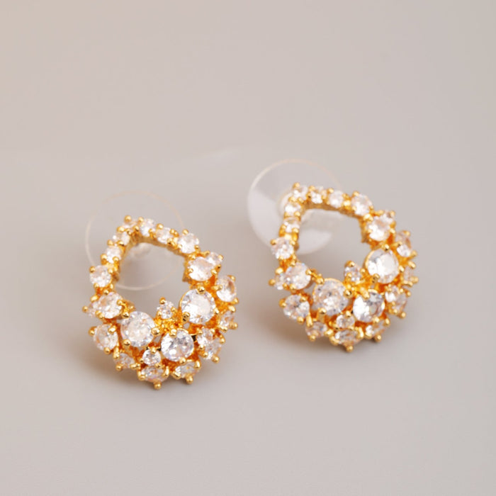 925 Silver Needle Water Drop Gem Earrings