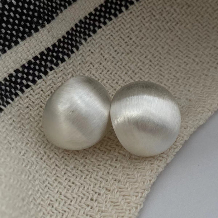 925 Silver Solid Sterling Silver Brushed Ball Stud Earrings