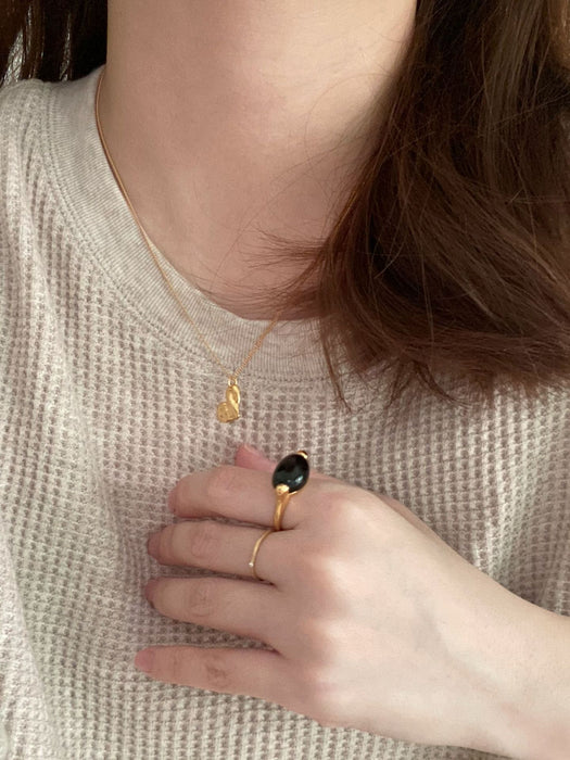 925 Sterling Silver Gold-Plated Wave Heart Necklace