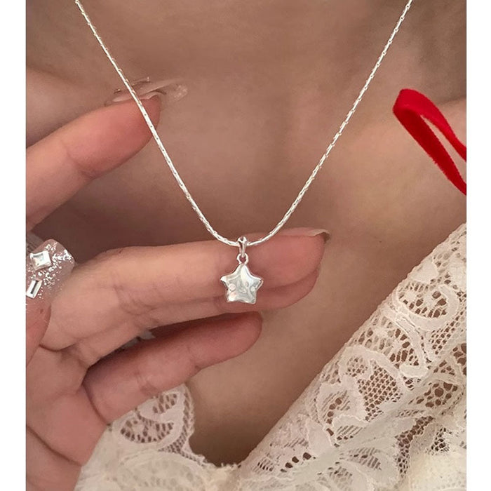 925 Sterling Silver Lucky Smile Star Necklace