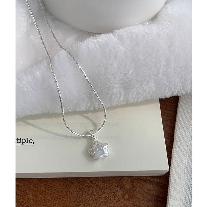 925 Sterling Silver Lucky Smile Star Necklace