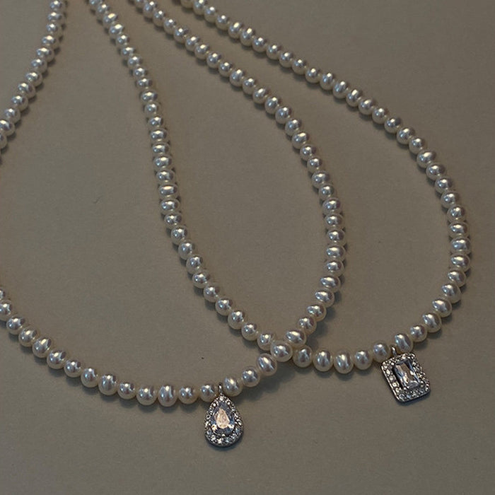 925 Sterling Silver Natural Pearl Necklace