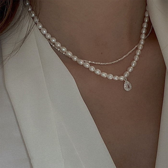 925 Sterling Silver Natural Pearl Necklace