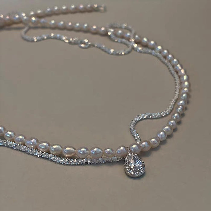 925 Sterling Silver Natural Pearl Necklace