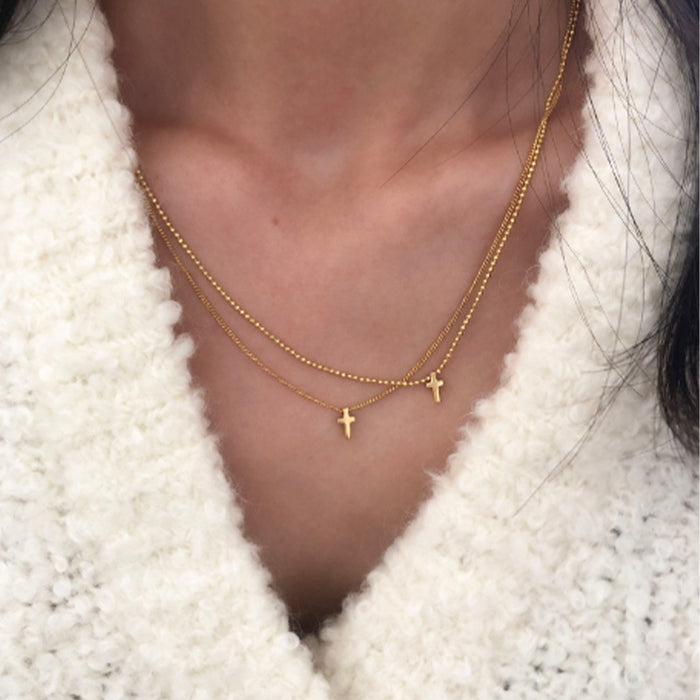 Double cross necklace