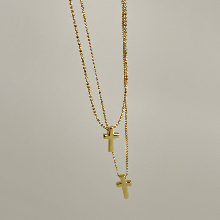 Double cross necklace