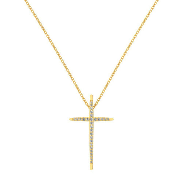 925 Sterling Silver Very Fine Cross Necklace