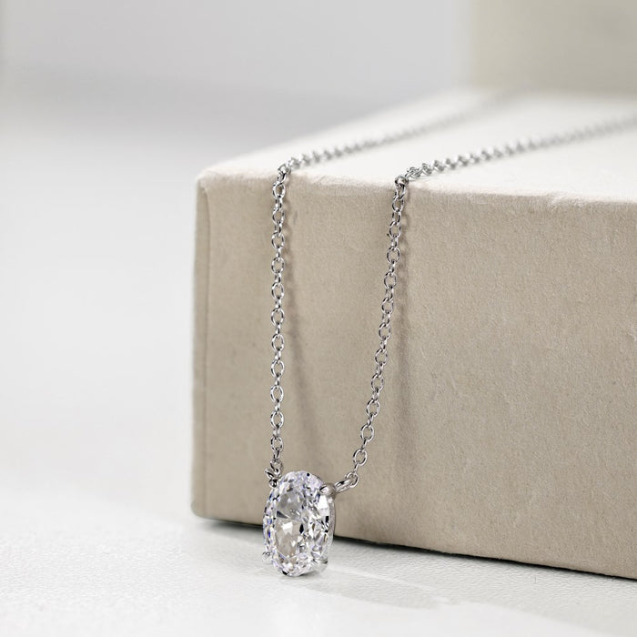 925 Sterling Silver ice flower cut sugar cube necklace